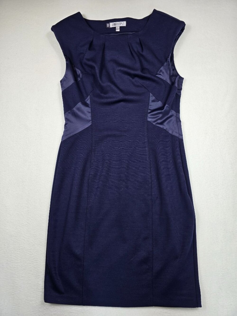 Jennifer Lopez Womens Navy Sheath Dress Size 8 Sleeveless Side Zipper - Picture 1 of 5
